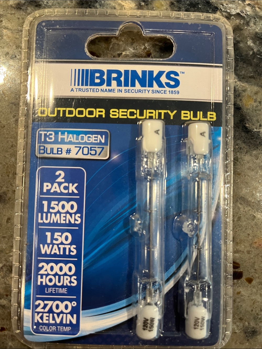 Brinks Outdoor Security Bulbs T3 Bulb 7057 2 Pack 150W